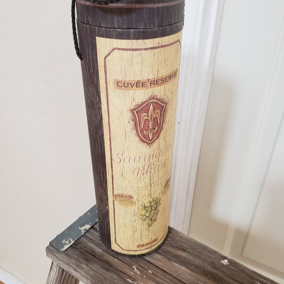 Wine Bottle Gift Box Tube Golf, France, & Merlot Décor 13" Tall x 4" Set - Picture 3 of 11